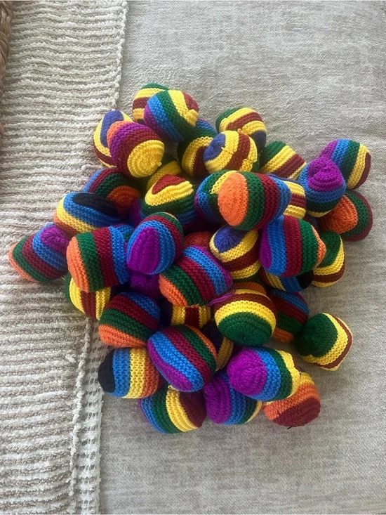 Source Unknown Multicolor Crochet Rainbow Hacky Sacks - Bright Striped Balls