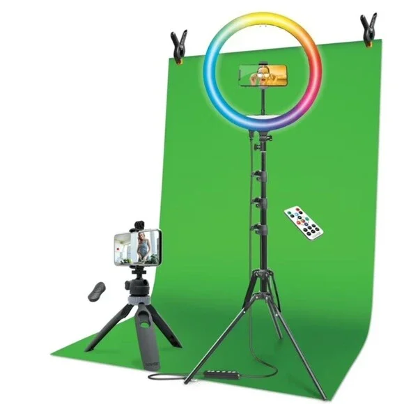 Bower Content Creator Kit with16-inch RGB Ring Light,62
