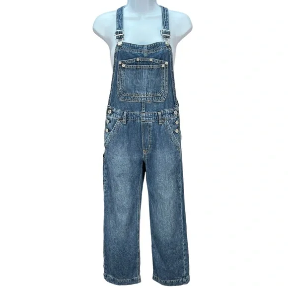 GAP Teen Size Large 100% Cotton Blue Denim Bib Overalls‎