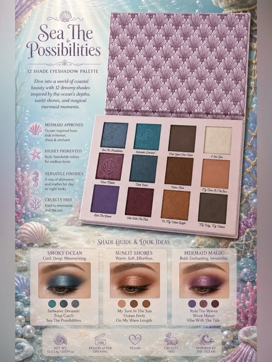 Disney The Little Mermaid Ariel Eyeshadow Palette by Taste Beauty