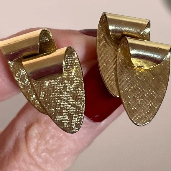 Vintage 1940’s Retro Art deco Mod MCM Gold Plated Cufflinks