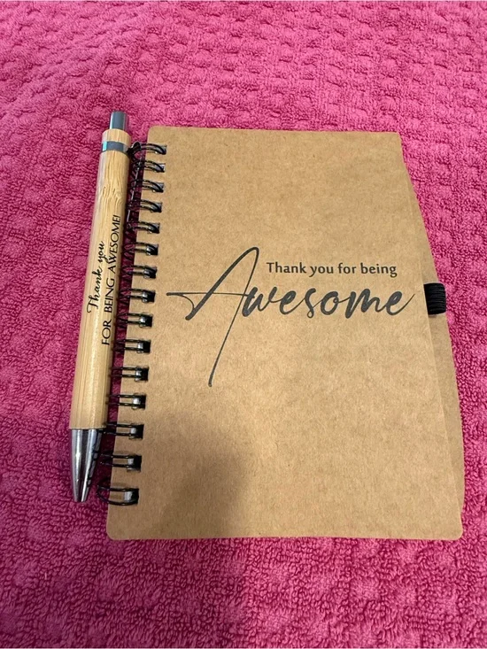 Spiral calendar note task notebook pen set inspiration quote gift