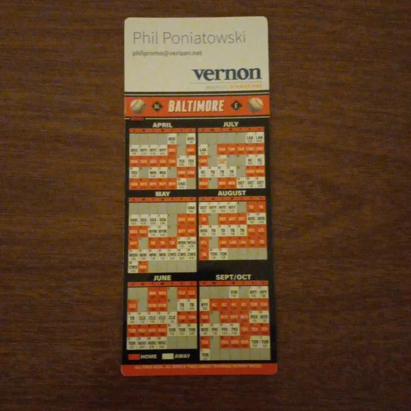 2021 Baltimore Orioles Magnet Calendar