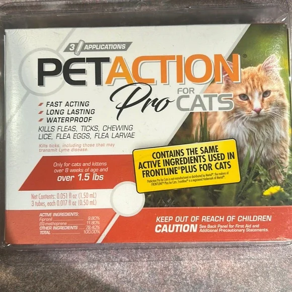 Pet action for cats over 1.5 lbs 15 doses.