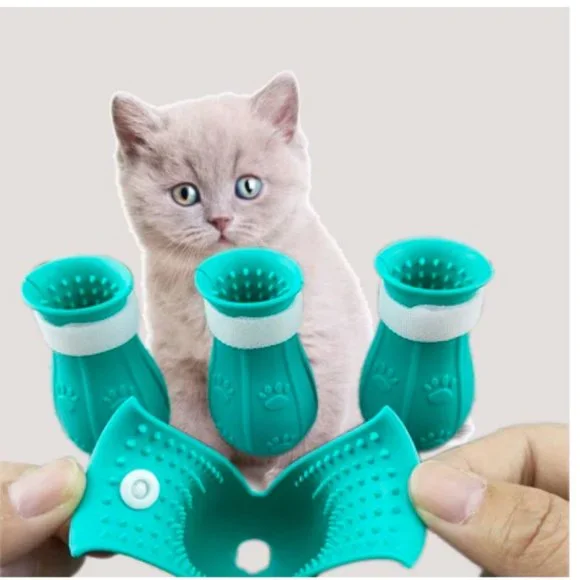 Scratch Cat Shoes, Pet Grooming Supplies Cat Protector, Blue