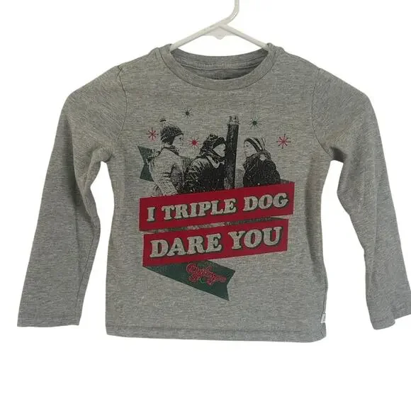 GAP Kids A Christmas Story -- Triple Dog Dare You Graphic Long Sleeve Tee XS