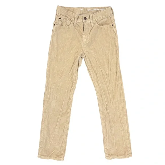 Gap Kids | Tan 90’s Original Straight Leg Corduroy Pants Adjustable, Boys 12