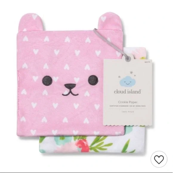 Crinkle Baby Paper 2pk - Cloud Island Pink