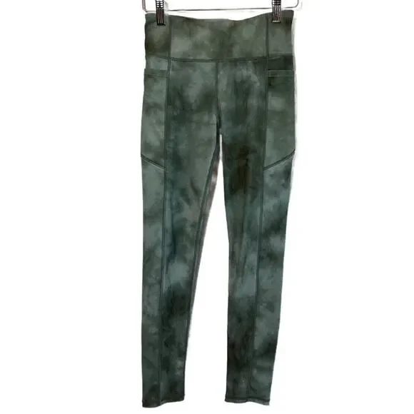Gap Teen Leggings with Pockets, Green Tie Dye, Size 10