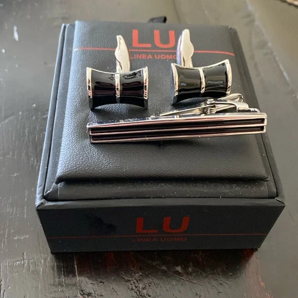 Linea Uomo Cufflinks and Tie Clip Set