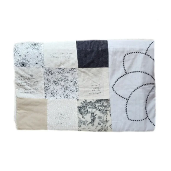 Handcrafted Patchwork Quilt Black Size OS