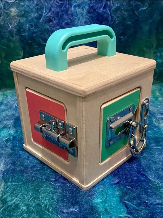 Lovevery Montessori Wooden Busy Lock Box from Realist Playkit