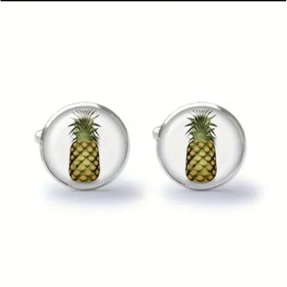 Pineapple Cufflinks Bronze #3765‎