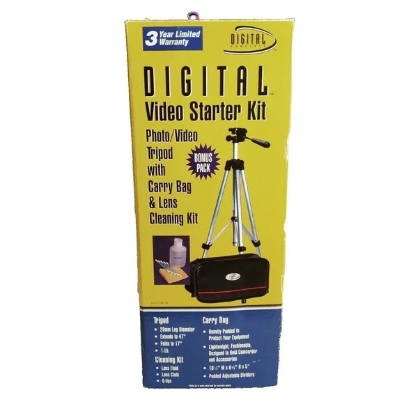VIDEO/PHOTO TRIPOD & CAMERA Starter Kit Extends to 47
