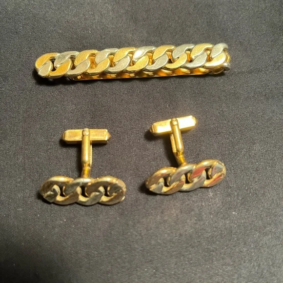 Swank Cuff Links & Tie Clip Set
