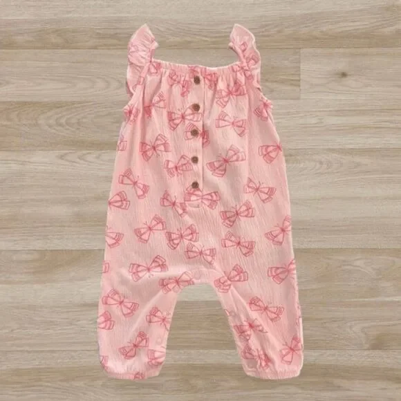 Carter's Baby Girl Pink Butterfly‎ Overall Jumpsuit 6 months