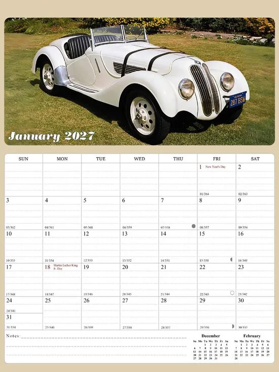 2027 Calendar Magnetic Peel & Stick 12 Months 8.5