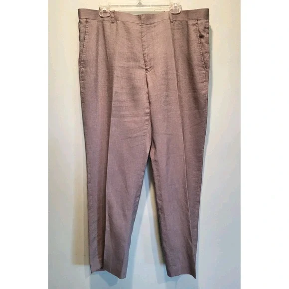 Mens Gray INC International Concepts London Linen Raime Lightweight Pants 38x30