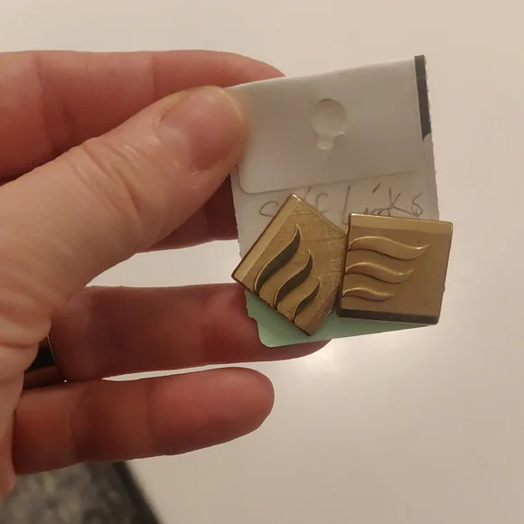 Vintage Swank A Pair Of Square Cufflinks Golden Tone Y2K Cottagecore Retro Goth