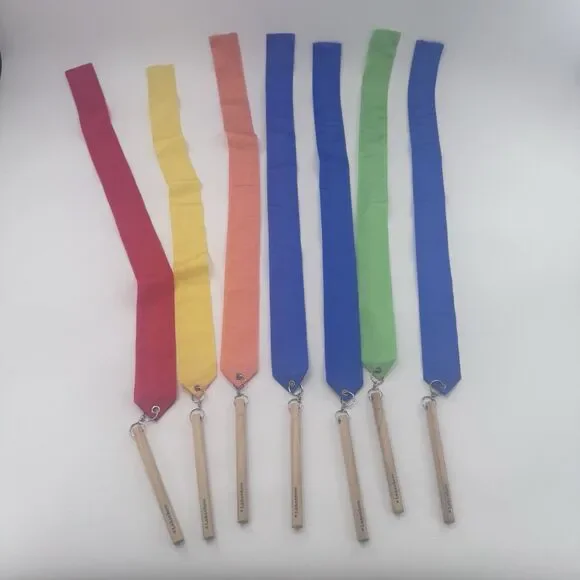 Lakeshore Ribbon Wands 7 Multicolor Movement Dance Kids Rare HTF Fast Shipping