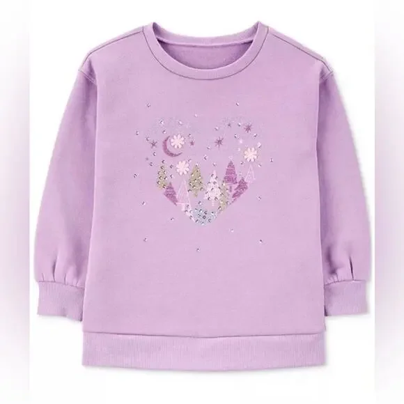 Carter's Purple Kids Heart fleece Sweatshirt size 5T