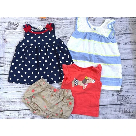 Gymboree Carters Baby Girl Bundle NWT Polka Dot Dress Dachshund‎ Set 12M 18-24M
