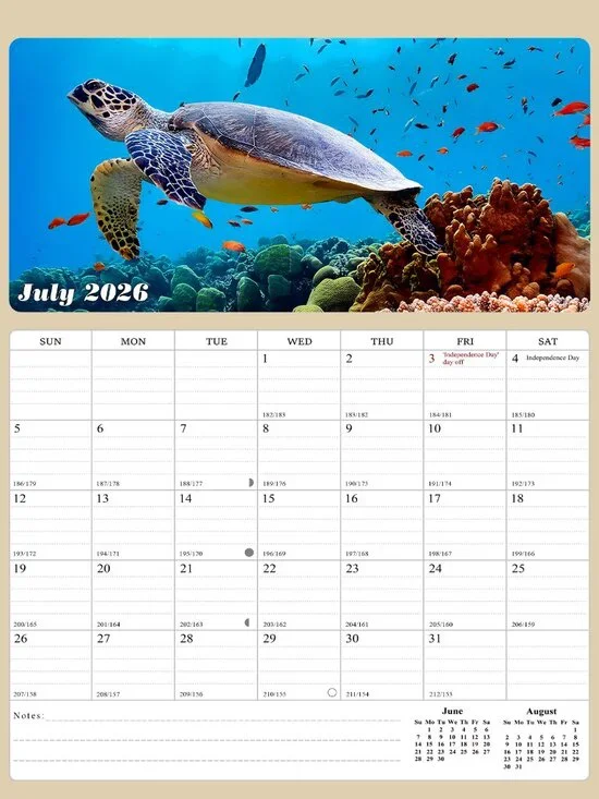 2026 - 2027 Calendar Magnetic Peel & Stick 18 Months 8.5