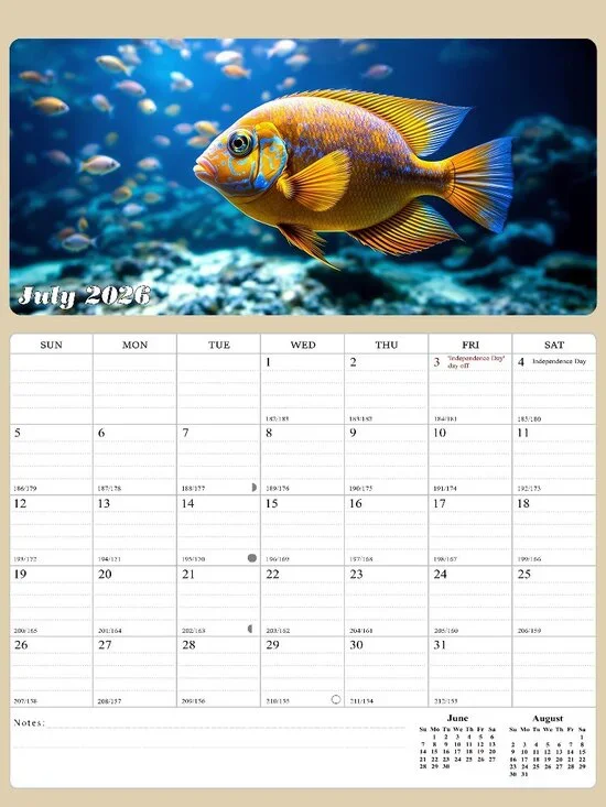2026 - 2027 Calendar Magnetic Peel & Stick 18 Months 8.5