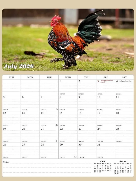 2026 - 2027 Calendar Magnetic Peel & Stick 18 Months 8.5
