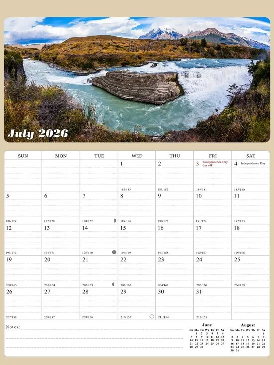 2026 - 2027 Calendar Magnetic Peel & Stick 18 Months 8.5