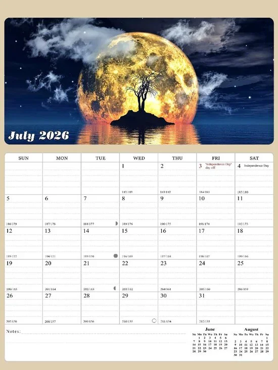 2026 - 2027 Calendar Magnetic Peel & Stick 18 Months 8.5