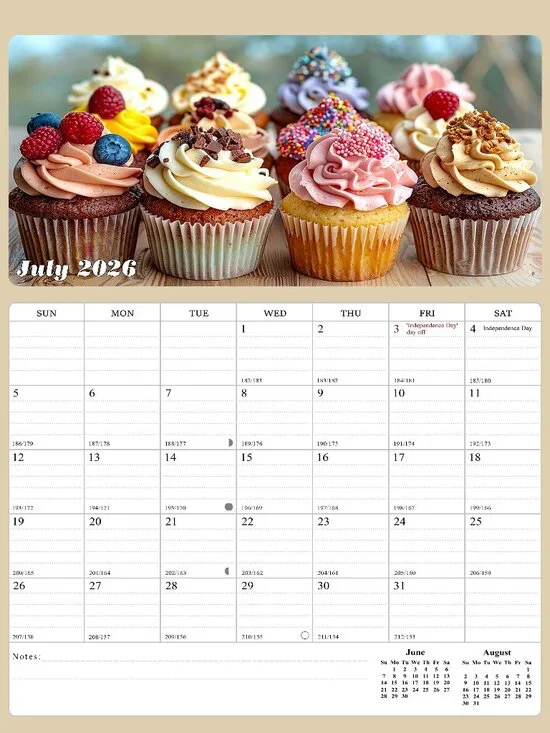 2026 - 2027 Calendar Magnetic Peel & Stick 18 Months 8.5
