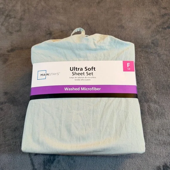 Mainstays Full Size Ultra Soft Washed Microfiber Sheet Set Sea Green new‎