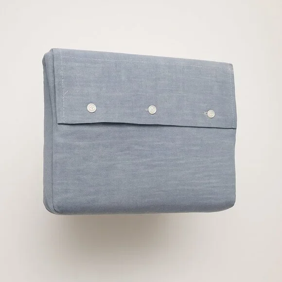 Ralph Lauren Workshirt Chambray King Flat Sheet Blue Luxury Bedding, 114