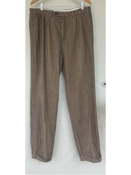 Lauren Ralph Lauren Men’s Size 36 Corduroy Trousers Pleated Cuffed Straight Leg