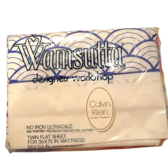 Vintage Calvin Klein For Wamsutta Clouds Twin Flat Sheet NIP Designer Workshop‎