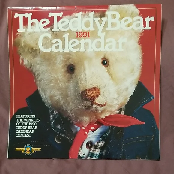 Vintage Teddy Bear Calendar 1991