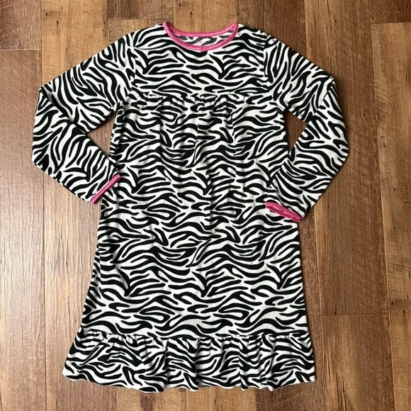 Carter's Zebra Pattern Nightgown with Pink Trim for girls