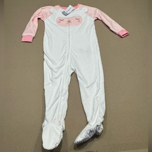 NWT Carter's Pink and White Footies with Polka Dots