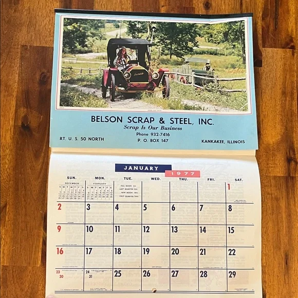 Vtg 1977 Benson Scrap & Steel Advertising Calendar Kankakee, IL 70s Ephemera