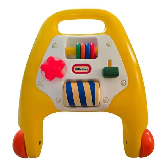 Vintage Little Tikes First Steps Baby Walker Activity Center Yellow Folding