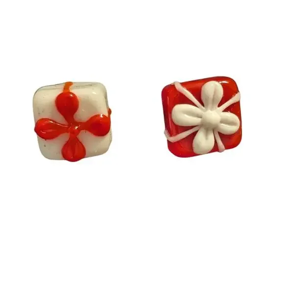 Whimsical Handmade Lampwork Bead Gift Package Cuff Links NWT