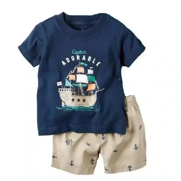 Carter's Captain Adorable Tee Shirt & Shorts Set