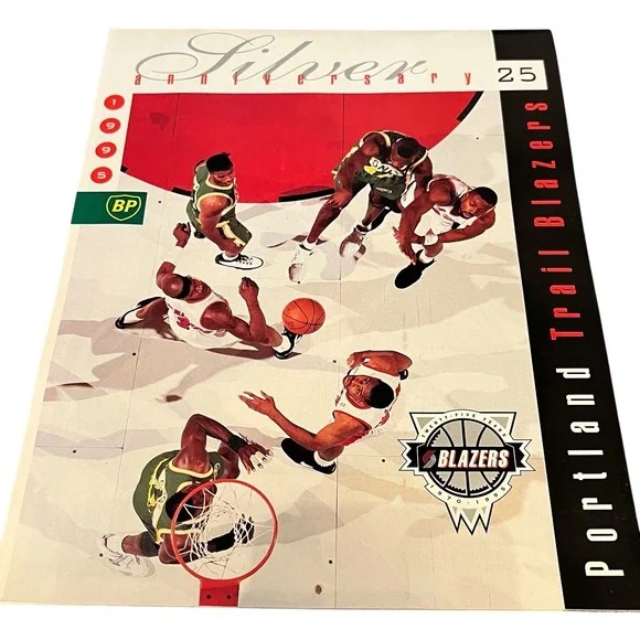 1995 Portland Trail Blazers NBA Calendar Silver Anniversary 1970Vintage Souvenir