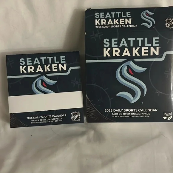 Seattle Kraken 2025 Boxed Daily Desk Calendar Trivia Facts NWOT