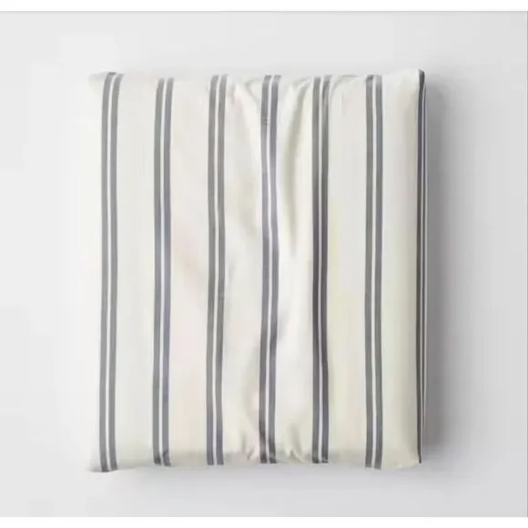 The Company Store Narrow Stripe Navy 100% Cotton Percale Fitted Sheet, Twin