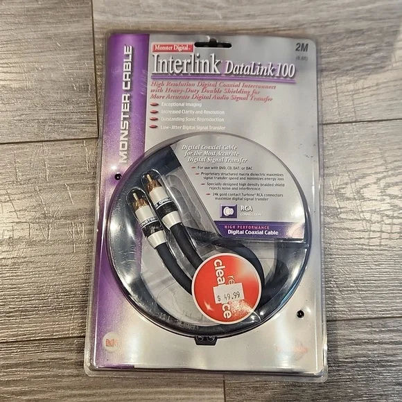 NWT Monster Digital 2M Interlink Datalink 100 RCA Connection 6.6ft cable