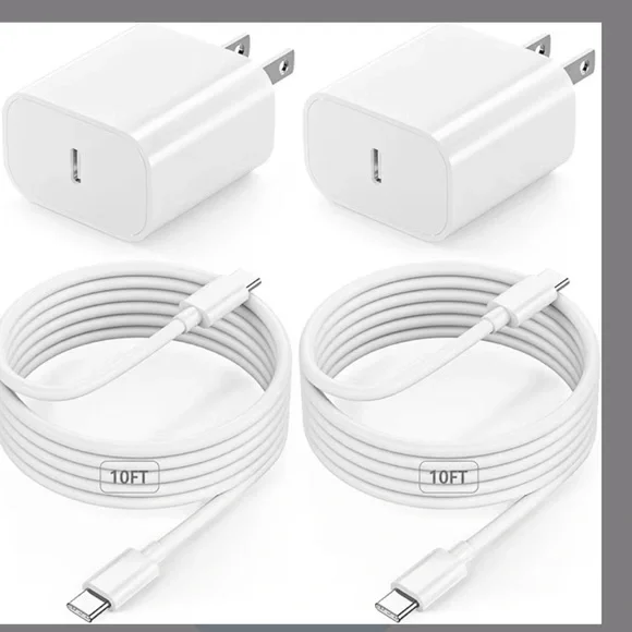2 Sunrson 20W USB-C Fast Charger with 10ft Cable