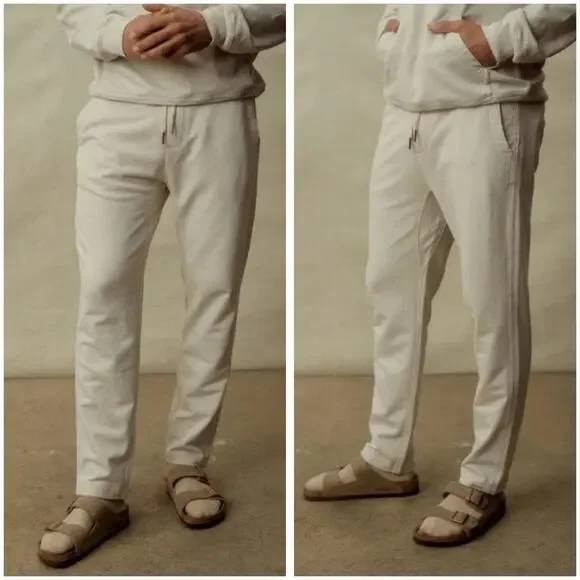 Buck Mason Sweatpants Mens XS Ivory Brushed Loopback French Terry Lounge Pants