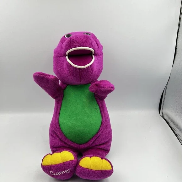 Vintage Fisher Price Mattel Barney 2001 Interactive Plush Works Talks Lights Up